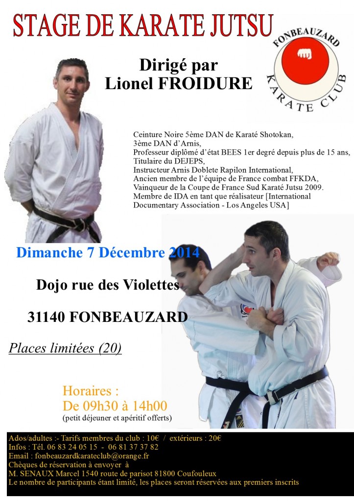 stage karaté jutsu décembre 2014